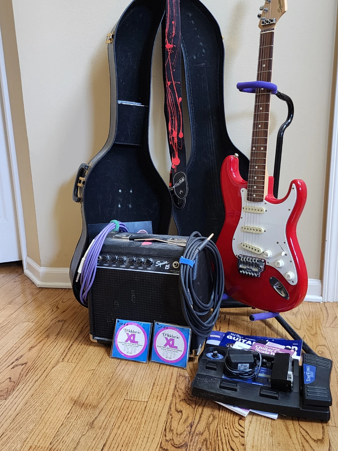 Full Electric Guitar Kit with Fender Stratocaster Squire guitar