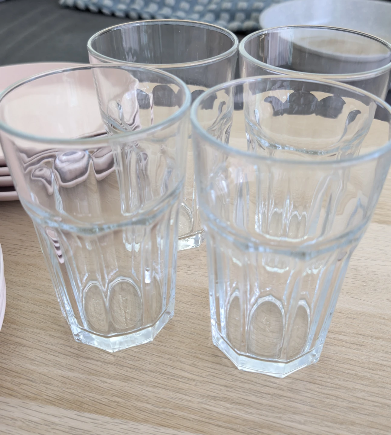 Blush Pink Dinnerware Set + Glass Tumblers (4-person) - photo 4