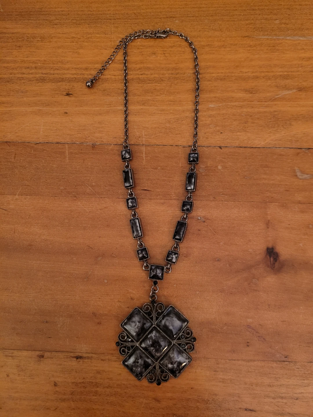 Black/Grey Marble look necklace