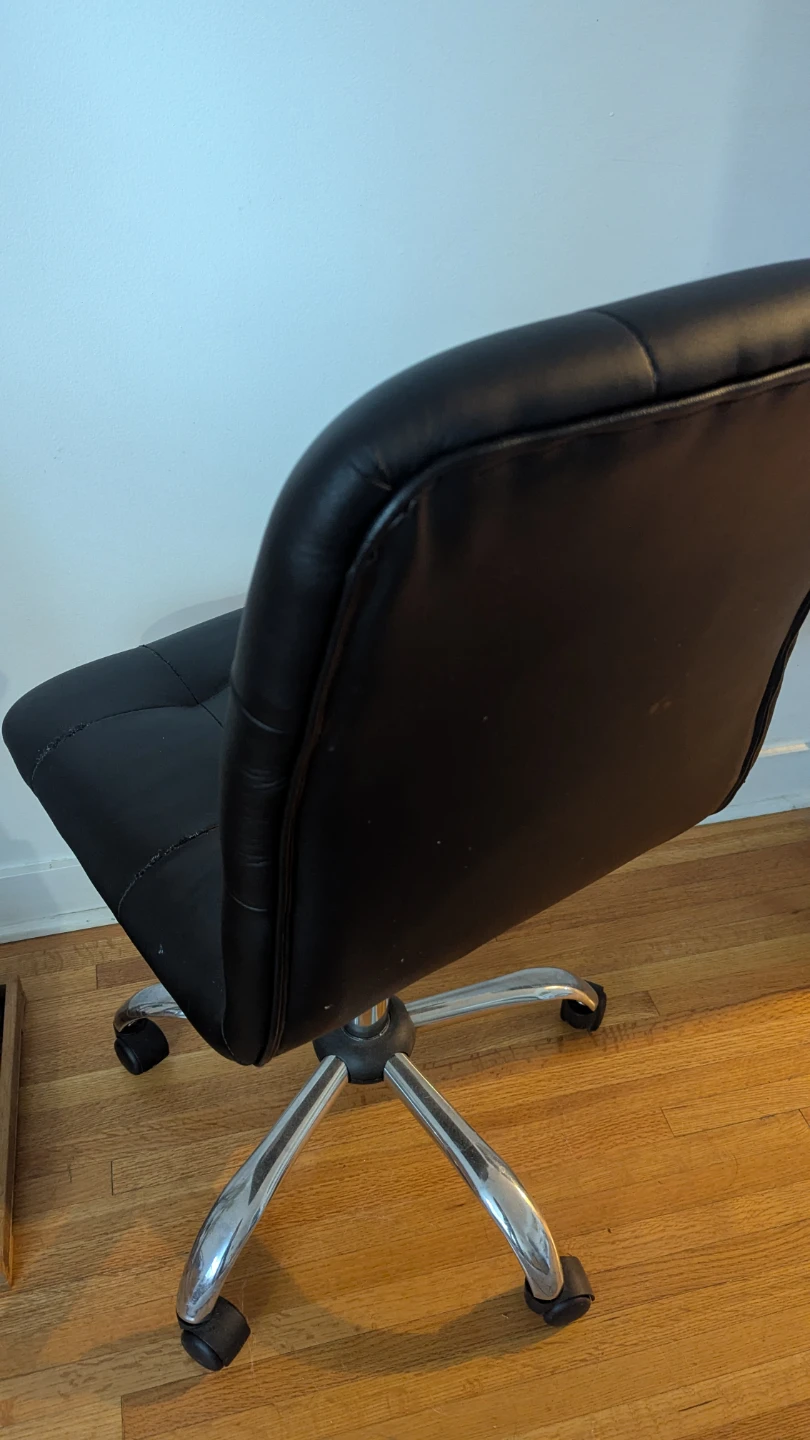Black Faux Leather Office Chair - photo 3