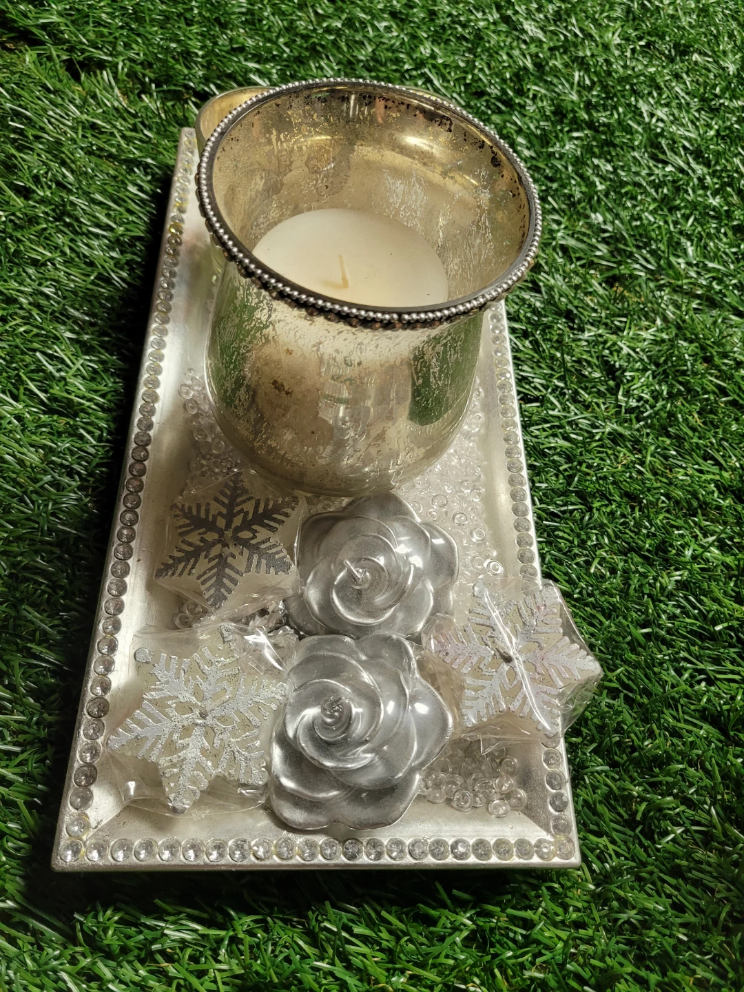 Candle Holder Tray with Votive Candles - photo 3