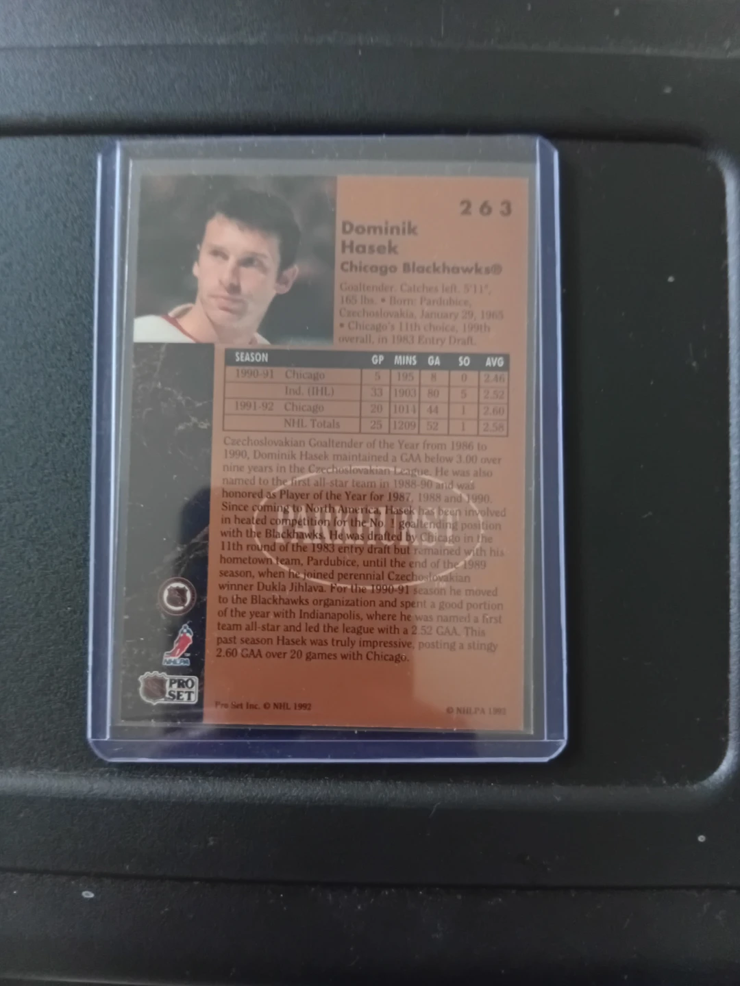 Dominik Hasek Rookie card - photo 2