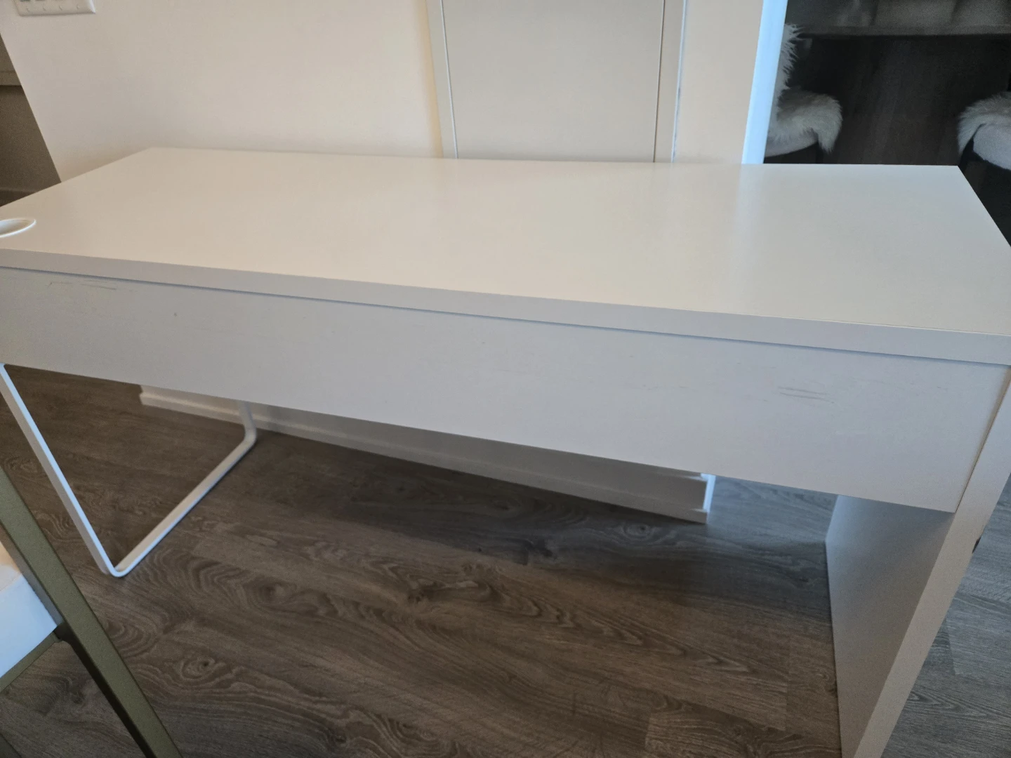 White Desk with Two Drawers