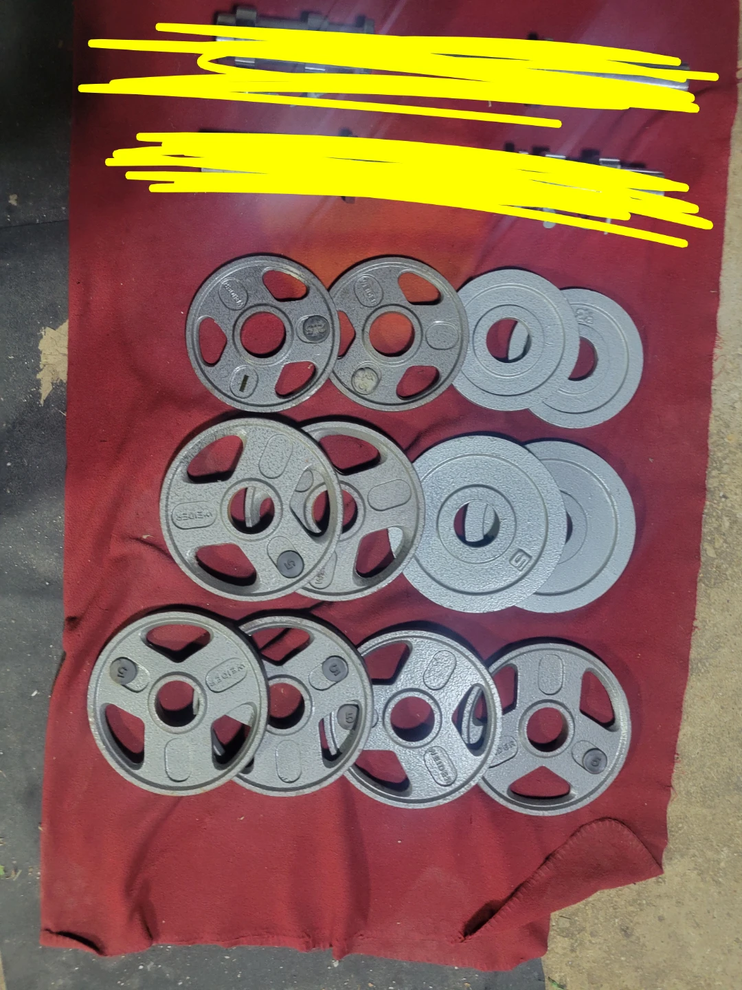 OLYMPIC 2" HOLE.  PLATES 50LBs.