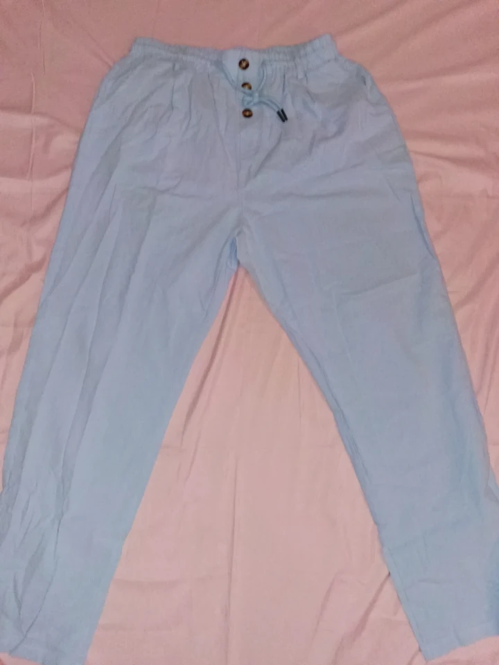 Light Blue Elastic Waist Pants - photo 2