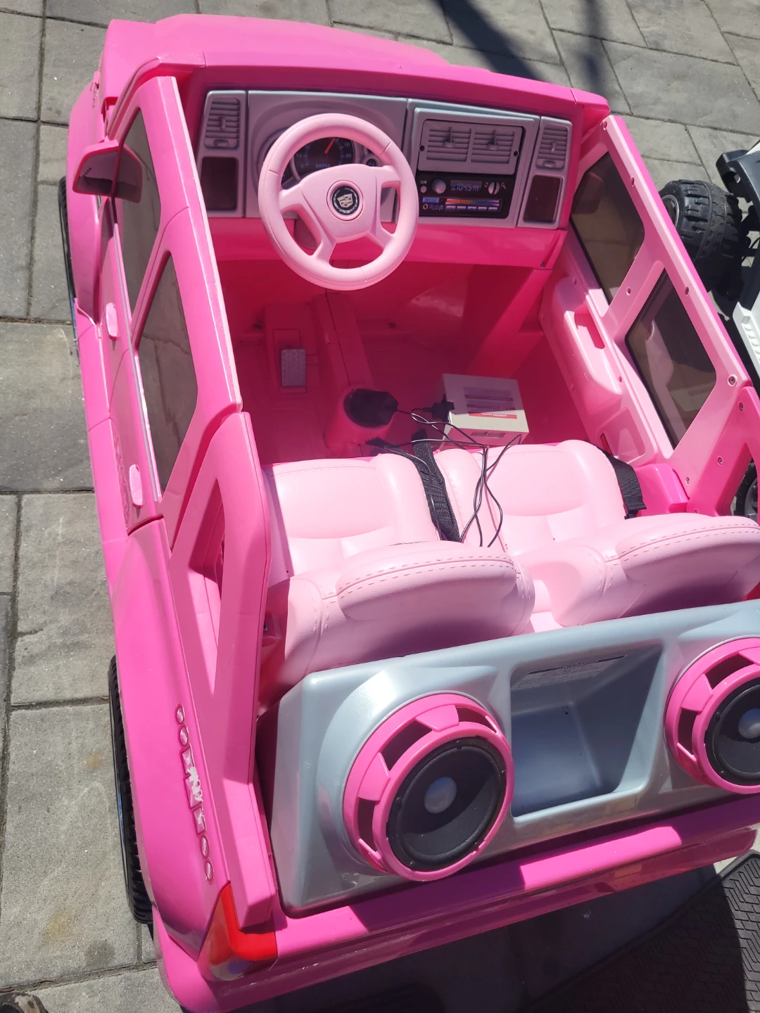 Pink Cadillac Ride-On Toy Car , needs new Battry - photo 2