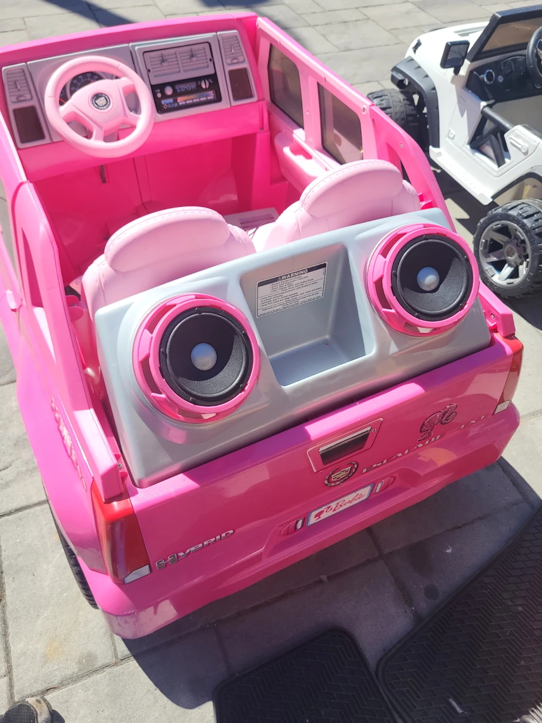 Pink Cadillac Ride-On Toy Car , needs new Battry - photo 3