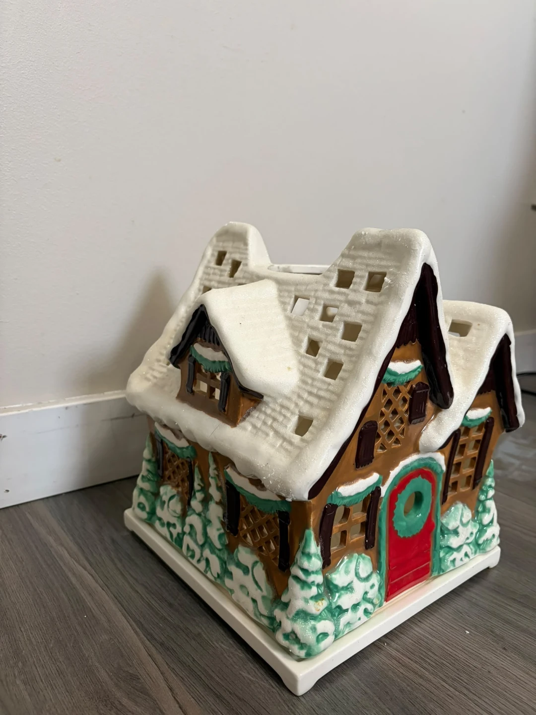 Vintage Large Ceramic Christmas House with Lights – $25 🎄🏠✨