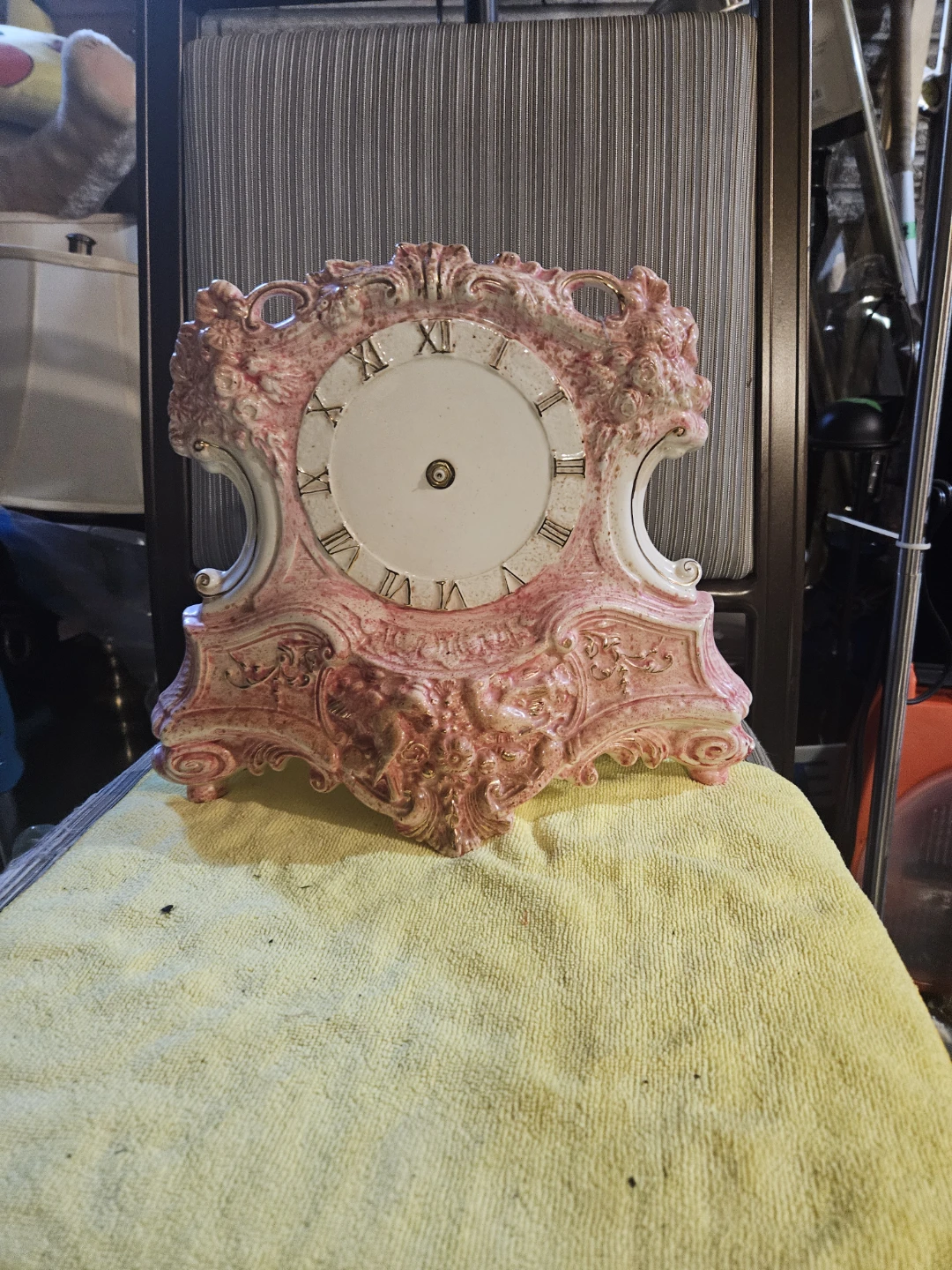 Pink Rococo Style Mantle Clock - photo 2