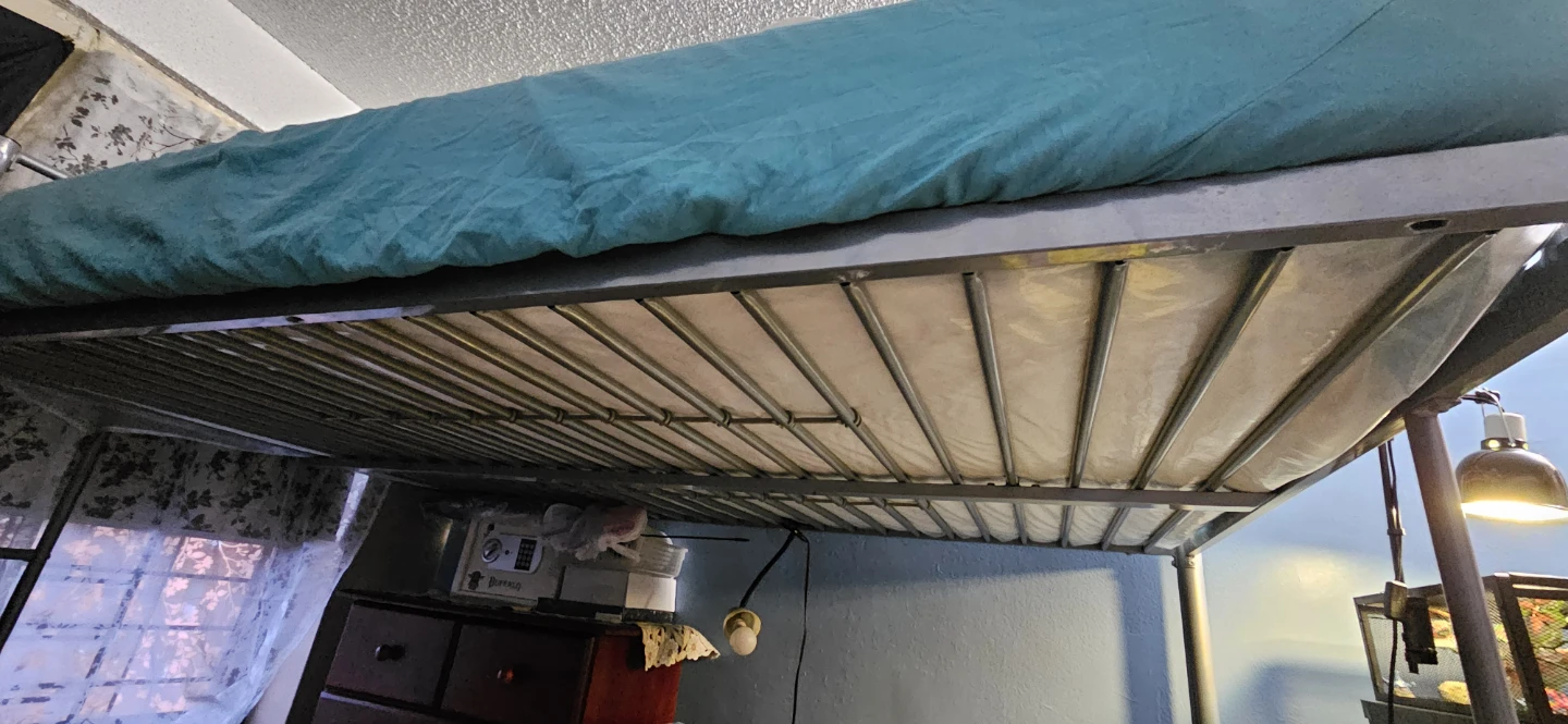 Silver Metal Full Size Loft Bed - photo 4