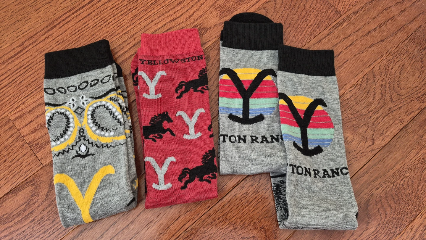 New Yellowstone themed socks. Pick up in Kitchener, $10 for all