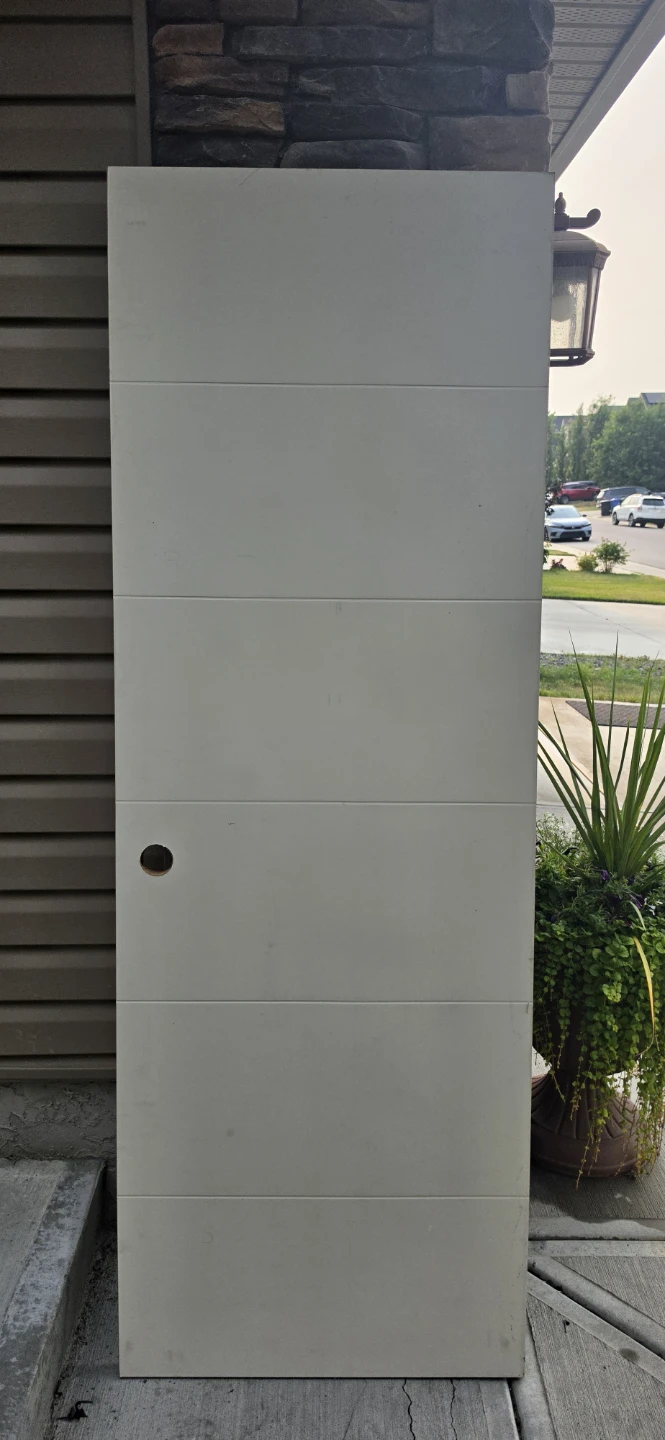 Modern White 5-Panel Interior Door