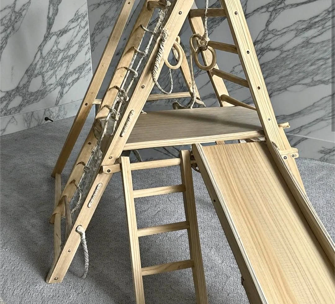 Wooden Indoor Playground Climber with Slide - photo 3