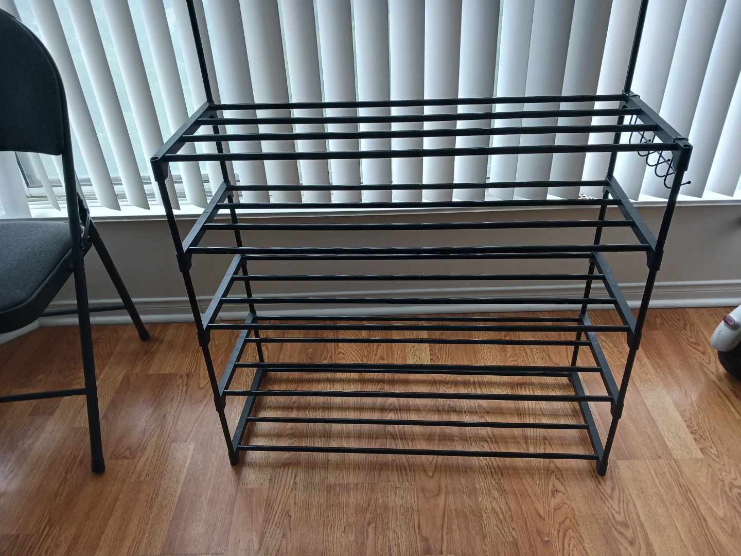 Black 4-tier shoe rack