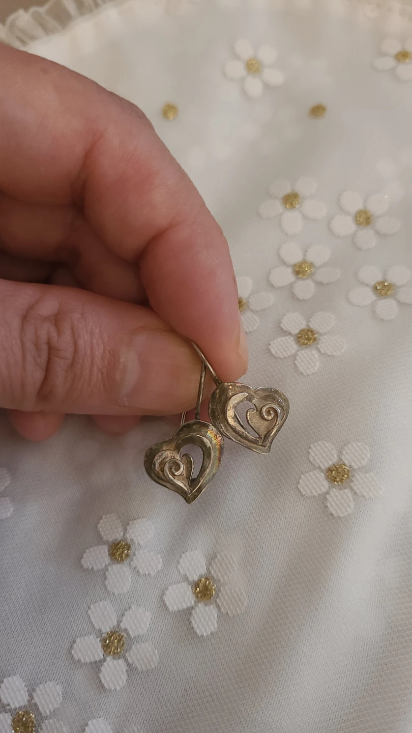 Sterling Silver Heart Dangle Earrings