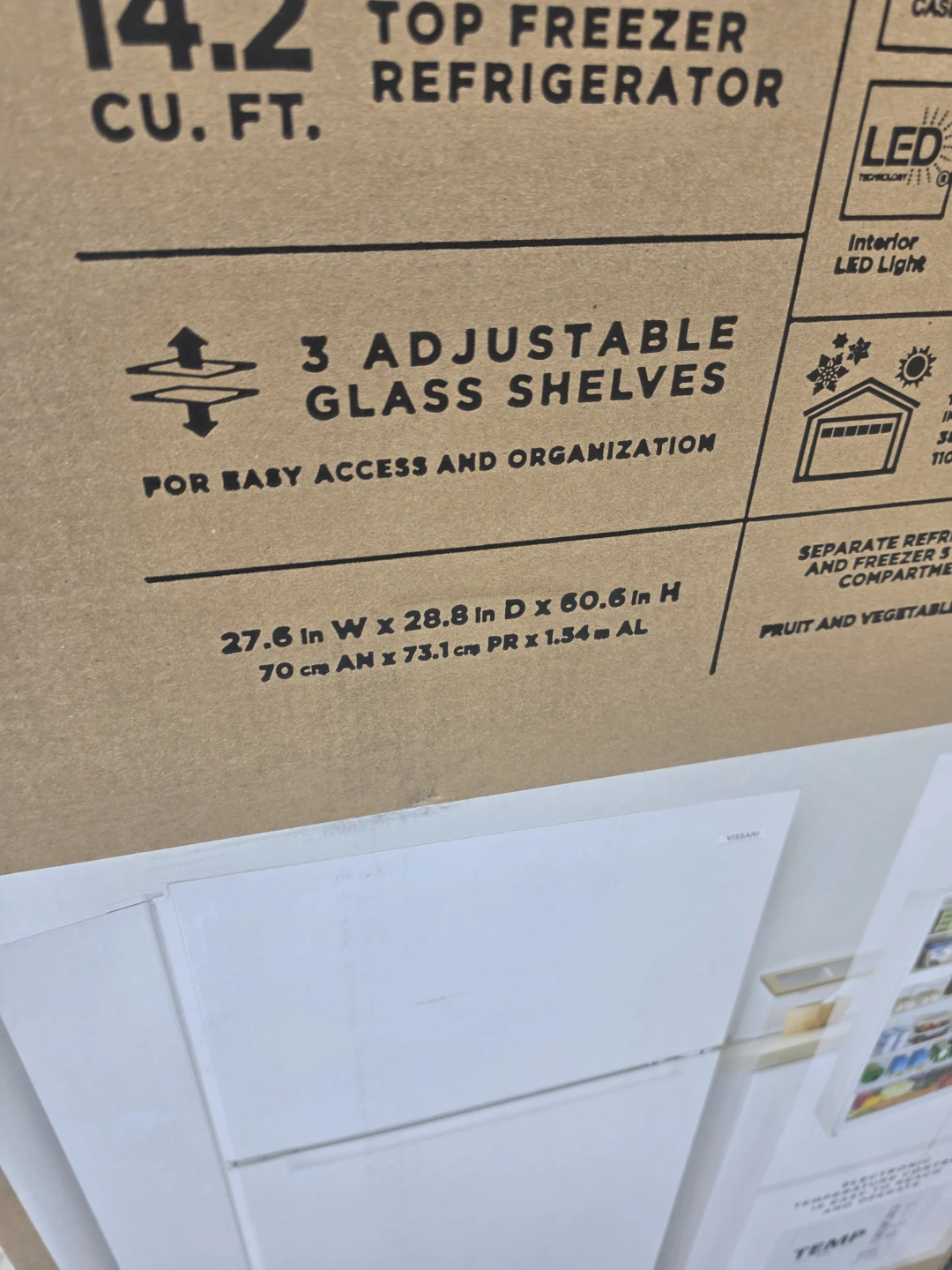 New 14 cu ft 28inw x 60in h Refrigerator - photo 2