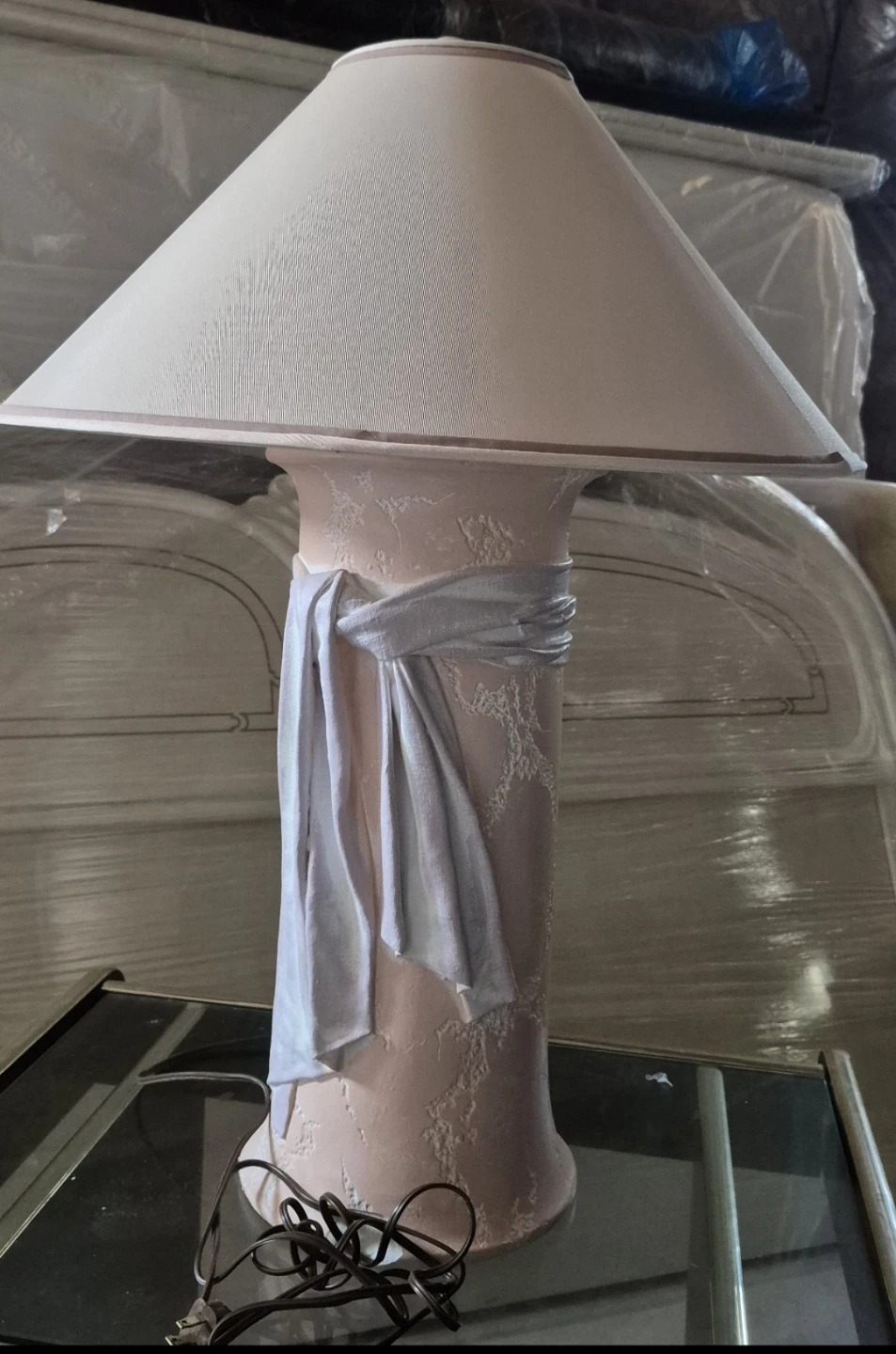Pink Table Lamp with Fabric Accent - photo 2