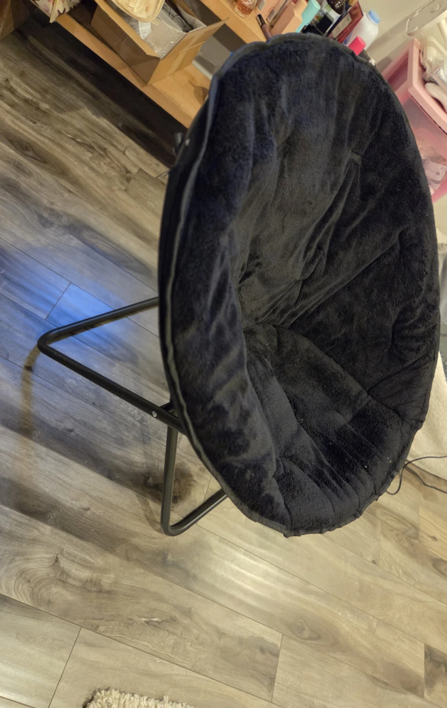 Black Fuzzy Moon Chair - photo 3