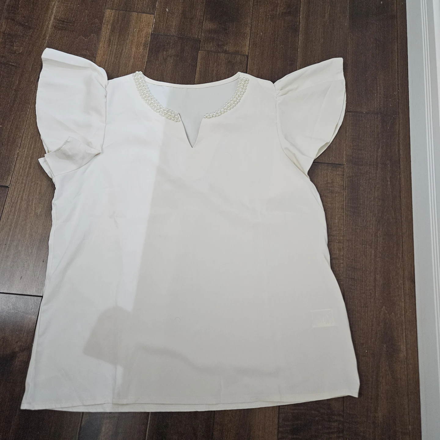 Brand new Cream Blouse with Pearl Embellishment