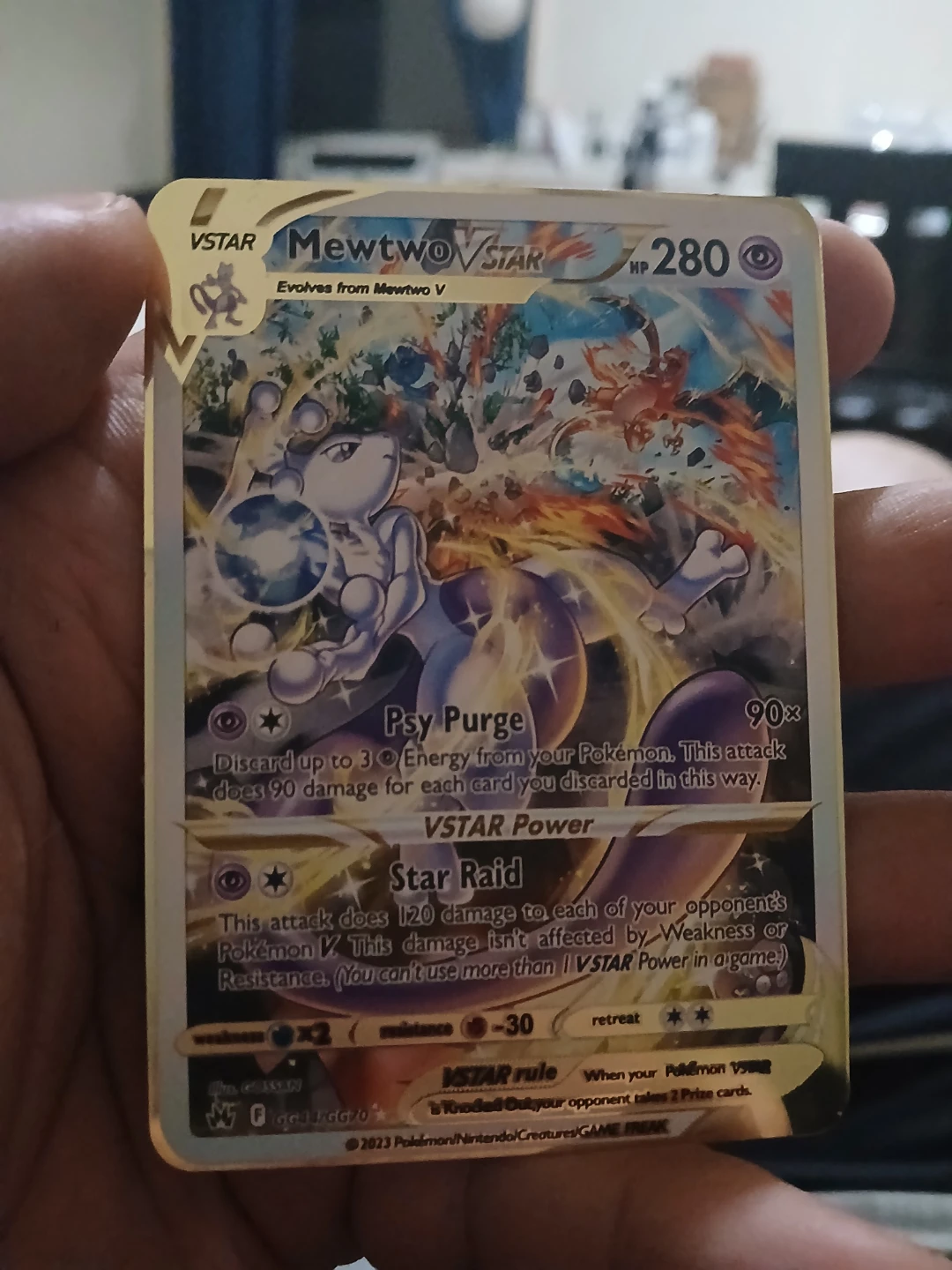 Pokemon Mewtwo VSTAR VMAX Gold Card