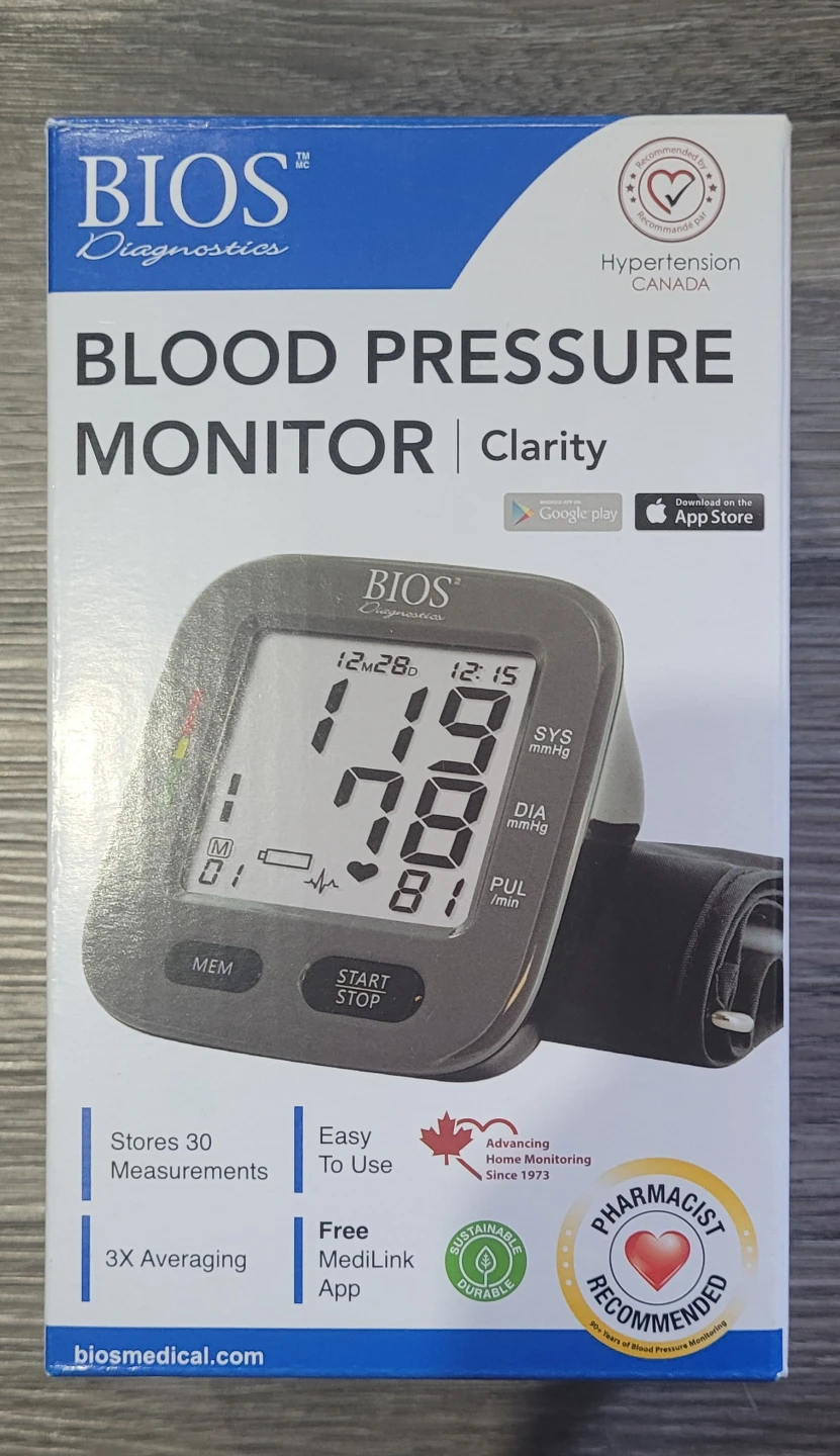 BIOS Diagnostics Clarity Blood Pressure Monitor