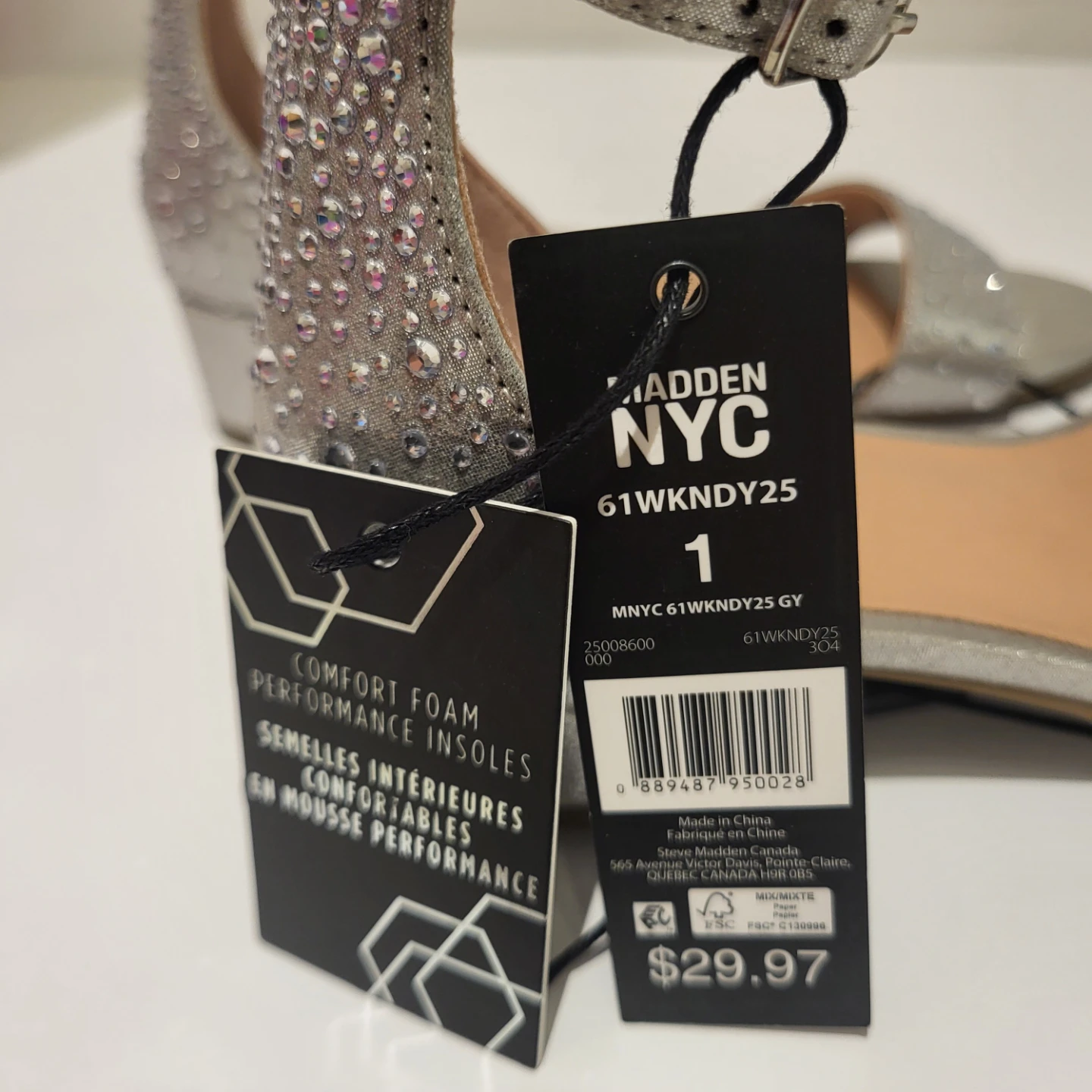 Madden NYC Silver Glitter Ankle Strap Heels - photo 4