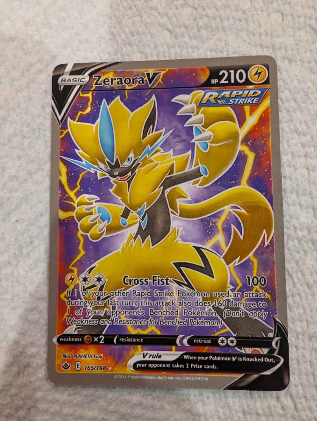 Zeraora V ( Full Art ) SWSH06 :  Chilling Reign  Trading Card