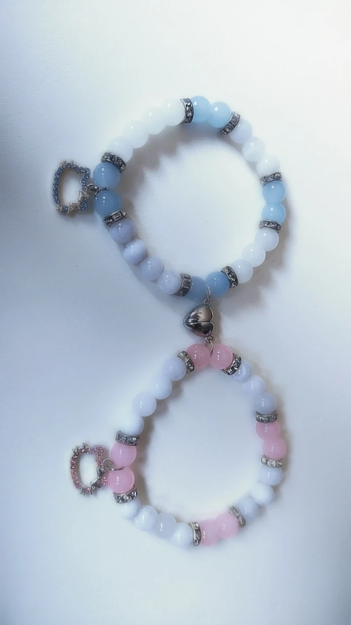 Set of 2 Beaded Bracelets with Charms