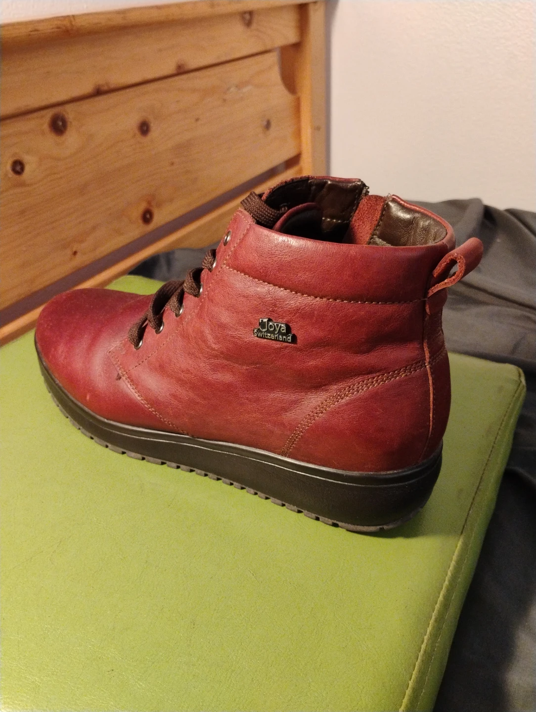 Joya Switzerland Women's Red Leather Boots Size 41