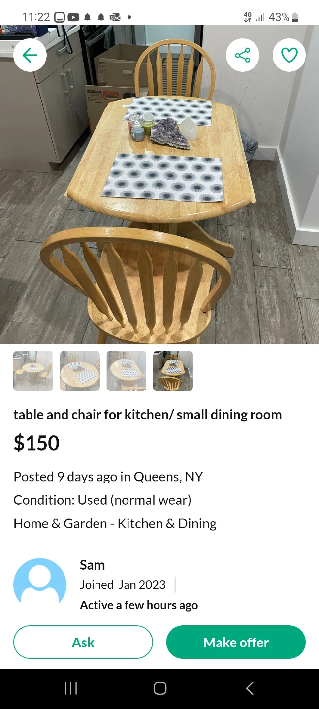 Wood Dining Table and Chairs Set - photo 5