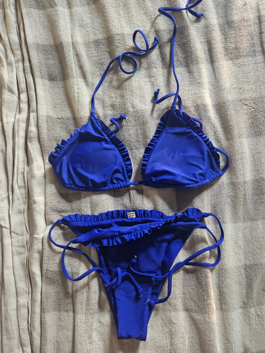 Blue Ruffled Bikini Set