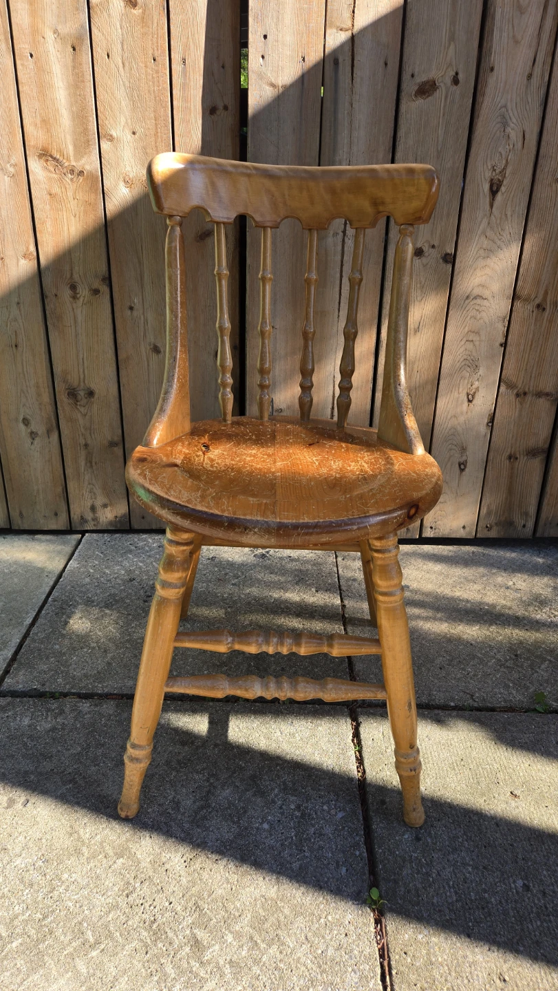 Vintage Solid Wooden Spindle Back Chair - photo 2