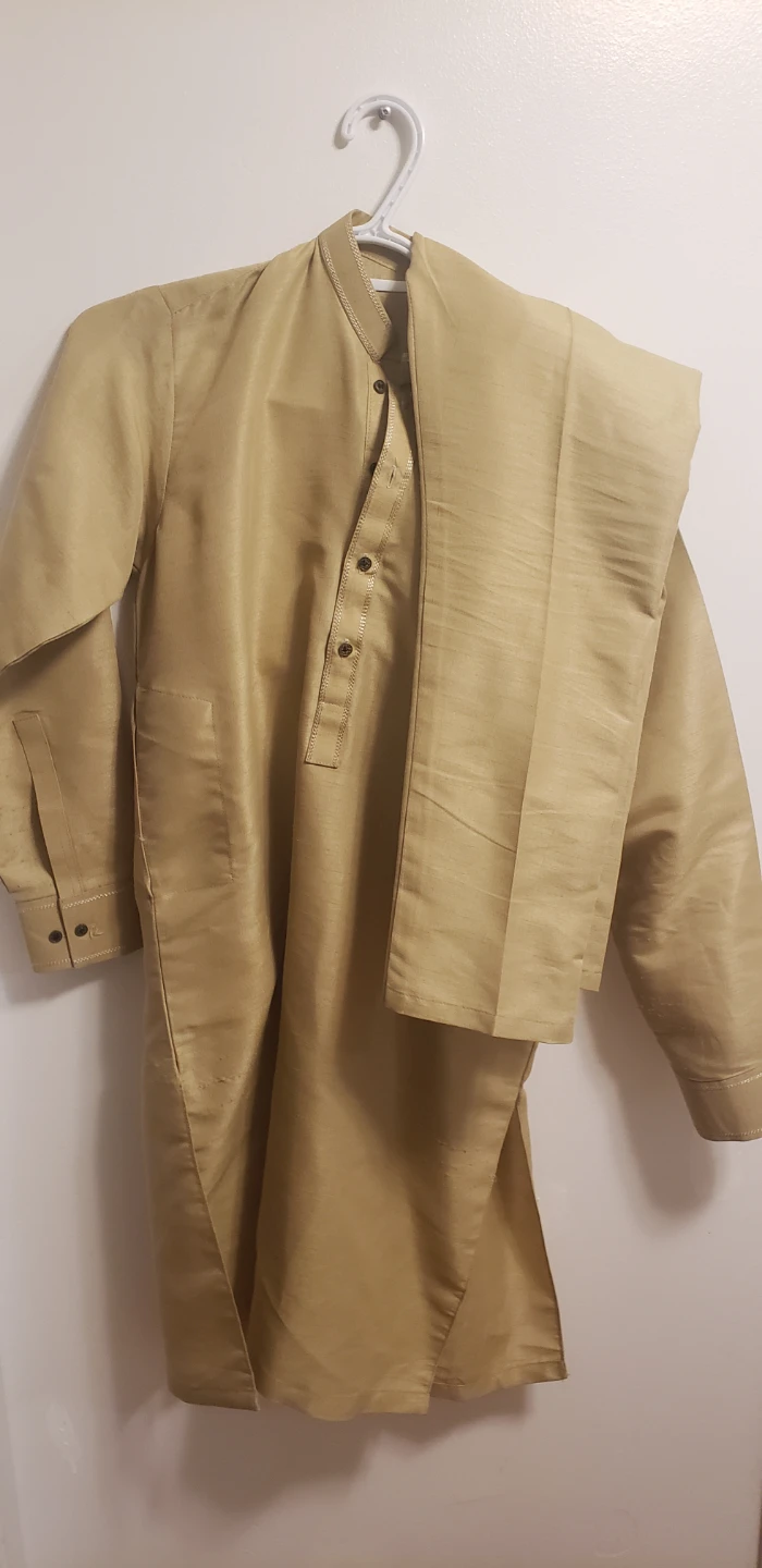 Men's Kurta Shalwar Set with Embellished Vest - photo 4