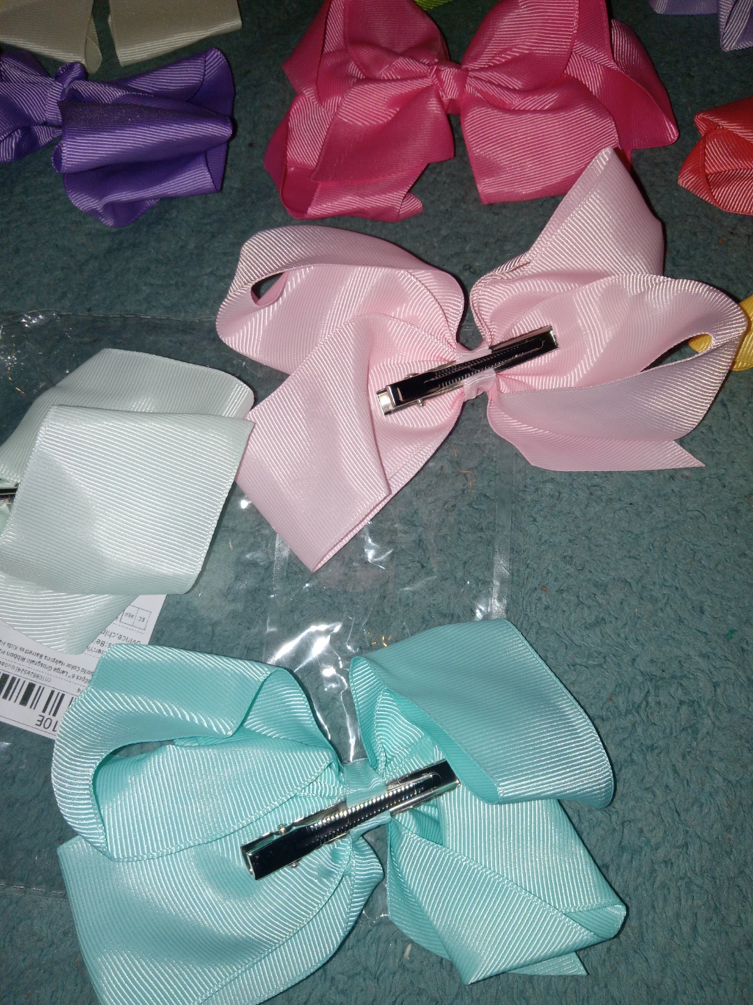 New! 12 Large Grosgrain Ribbon Hair Bows (6" Each) - photo 3