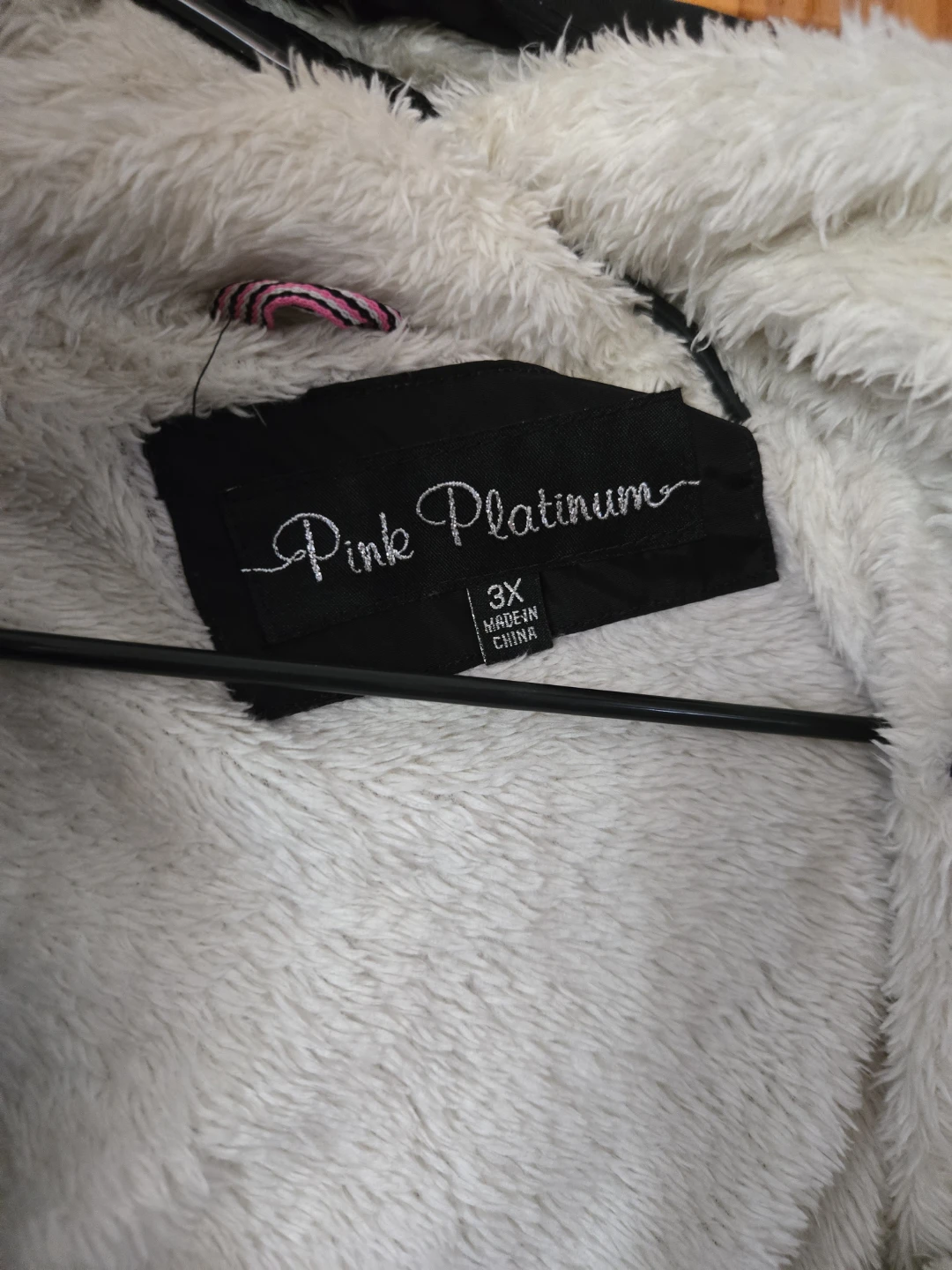 Pink Platinum Black Sherpa-Lined Drawstring Parka Jacket - photo 4