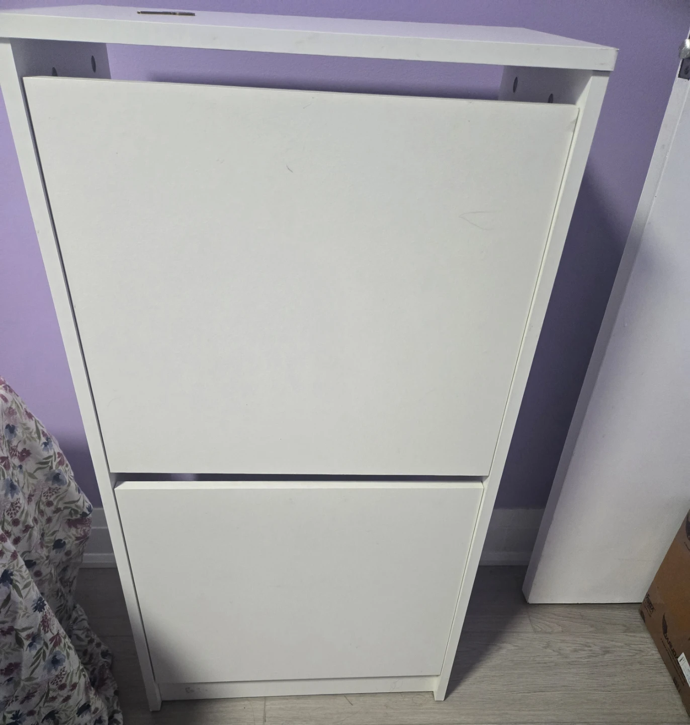 White 2-Tier Shoe Cabinet