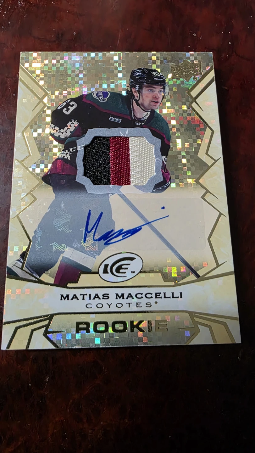 Matias Maccelli Autographed Rookie Card - UD Ice Hockey
