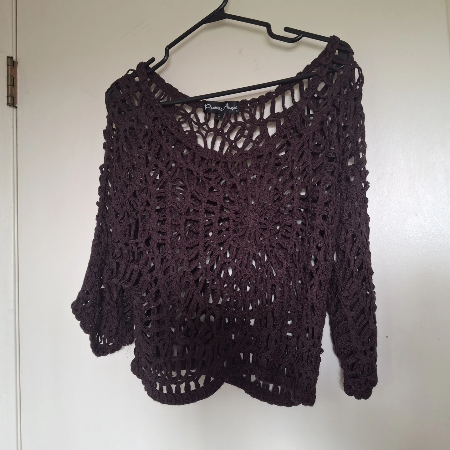 Women's Crochet Knit Sweater - Size L