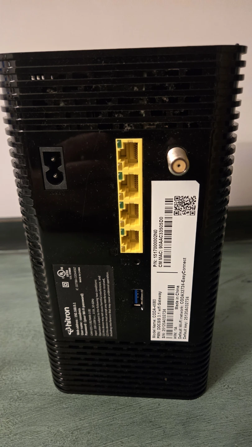 Hitron CODA-4580 DOCSIS 3.1 WiFi Gateway - photo 2