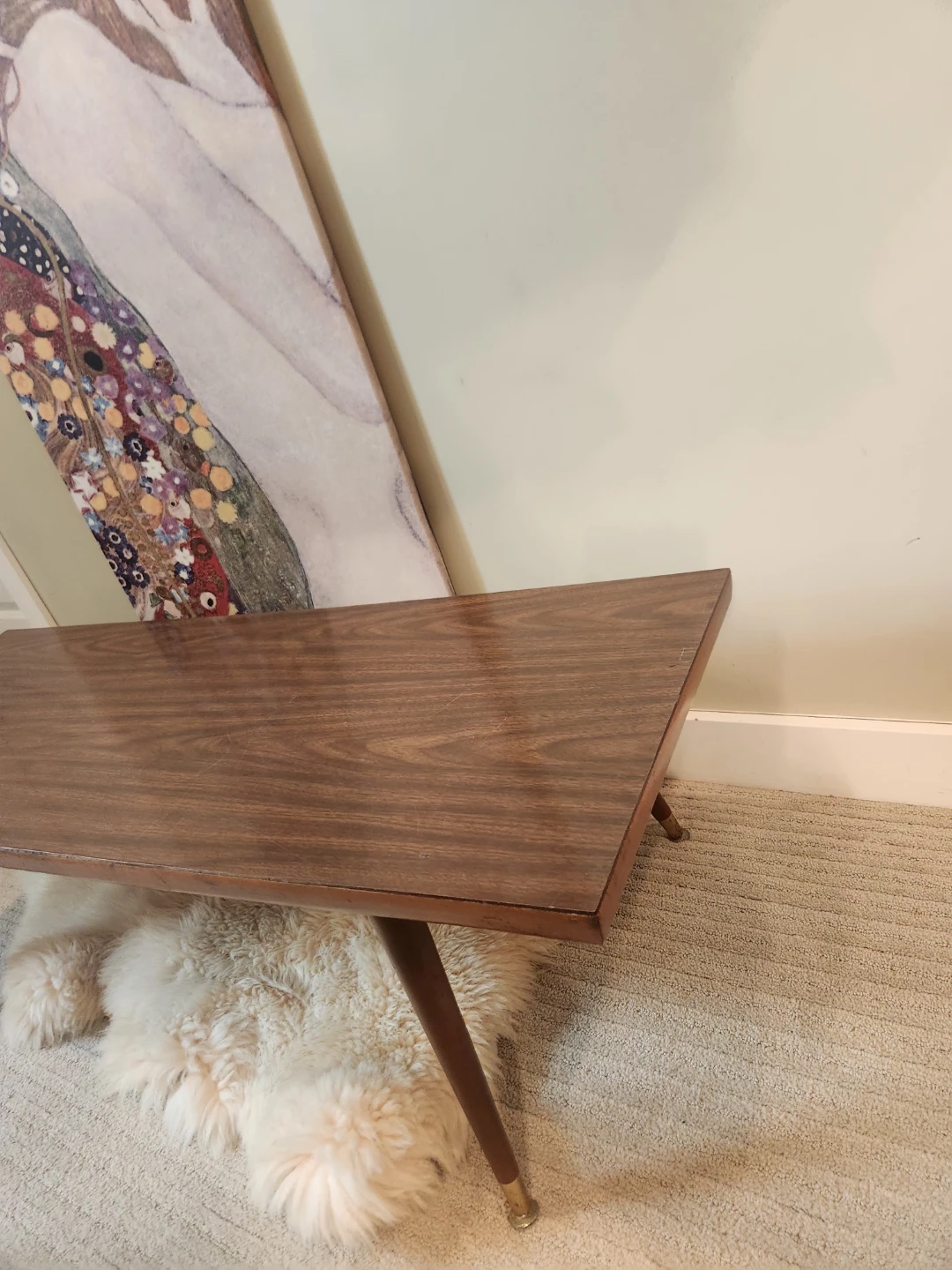 ANTIQUE Wood coffee Table with formica surface. - photo 3