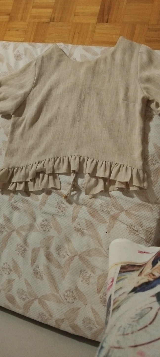 Beige Ruffled Top and skirt set