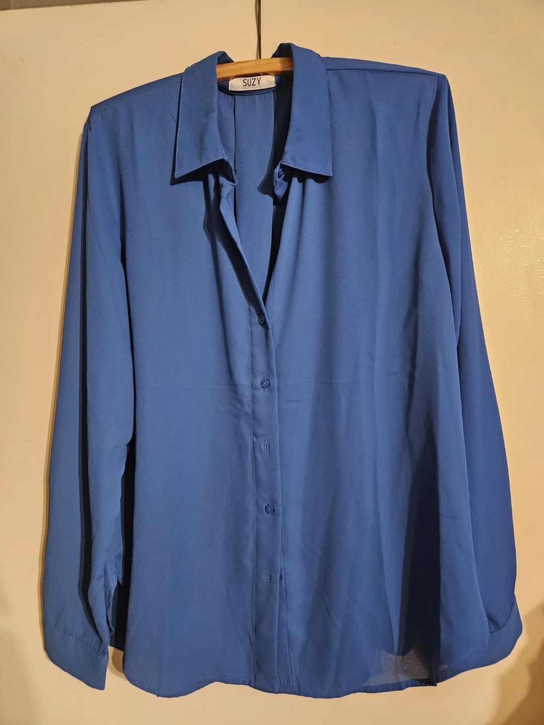 Blue Suzy Button-Up Blouse