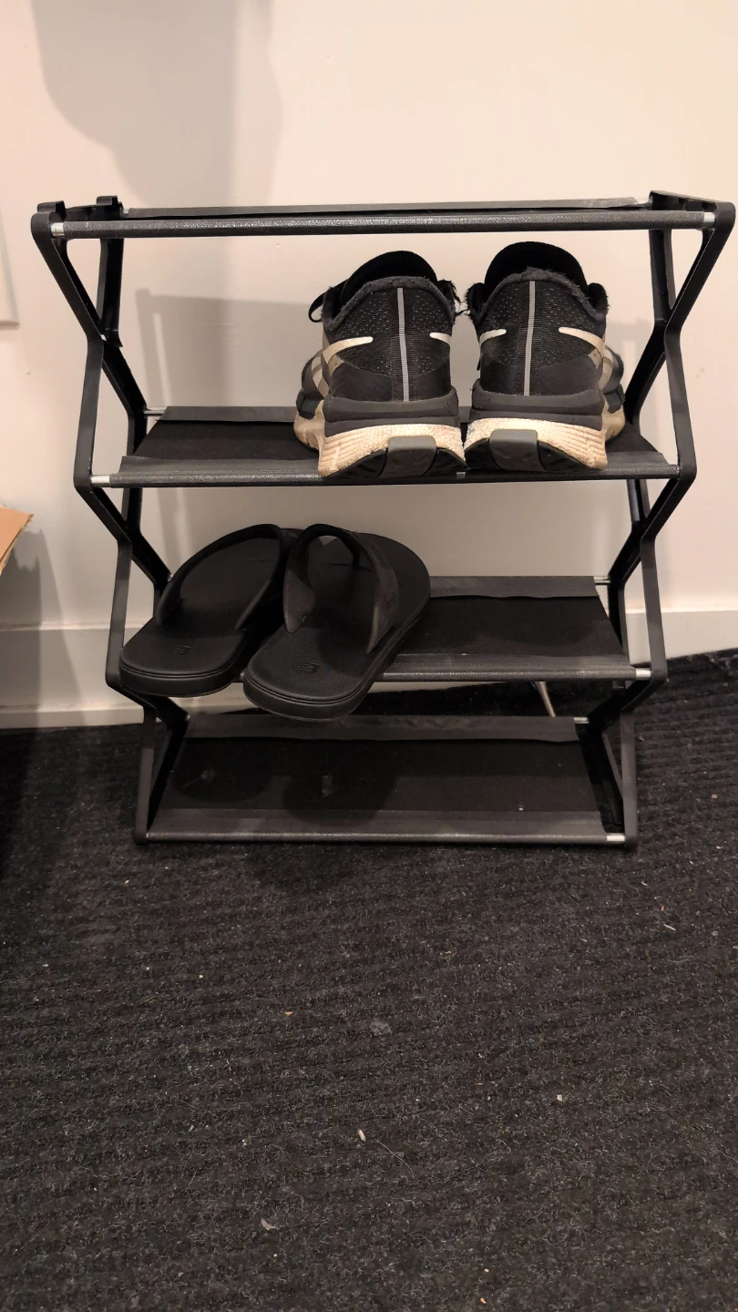 3-Tier Black Shoe Rack Organizer