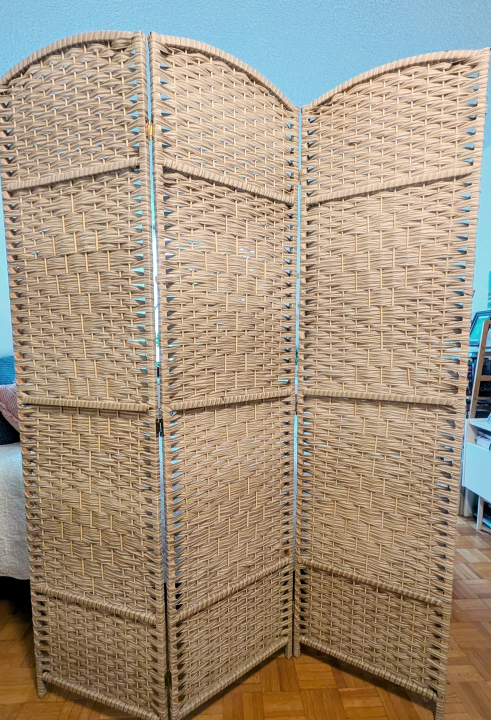 3-Panel Wicker Room Divider - photo 2