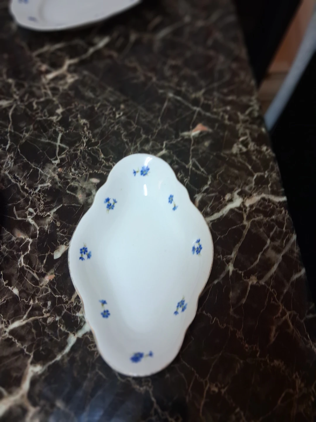 Bavaria Porcelain Serving Dish with Blue Flowers - photo 4