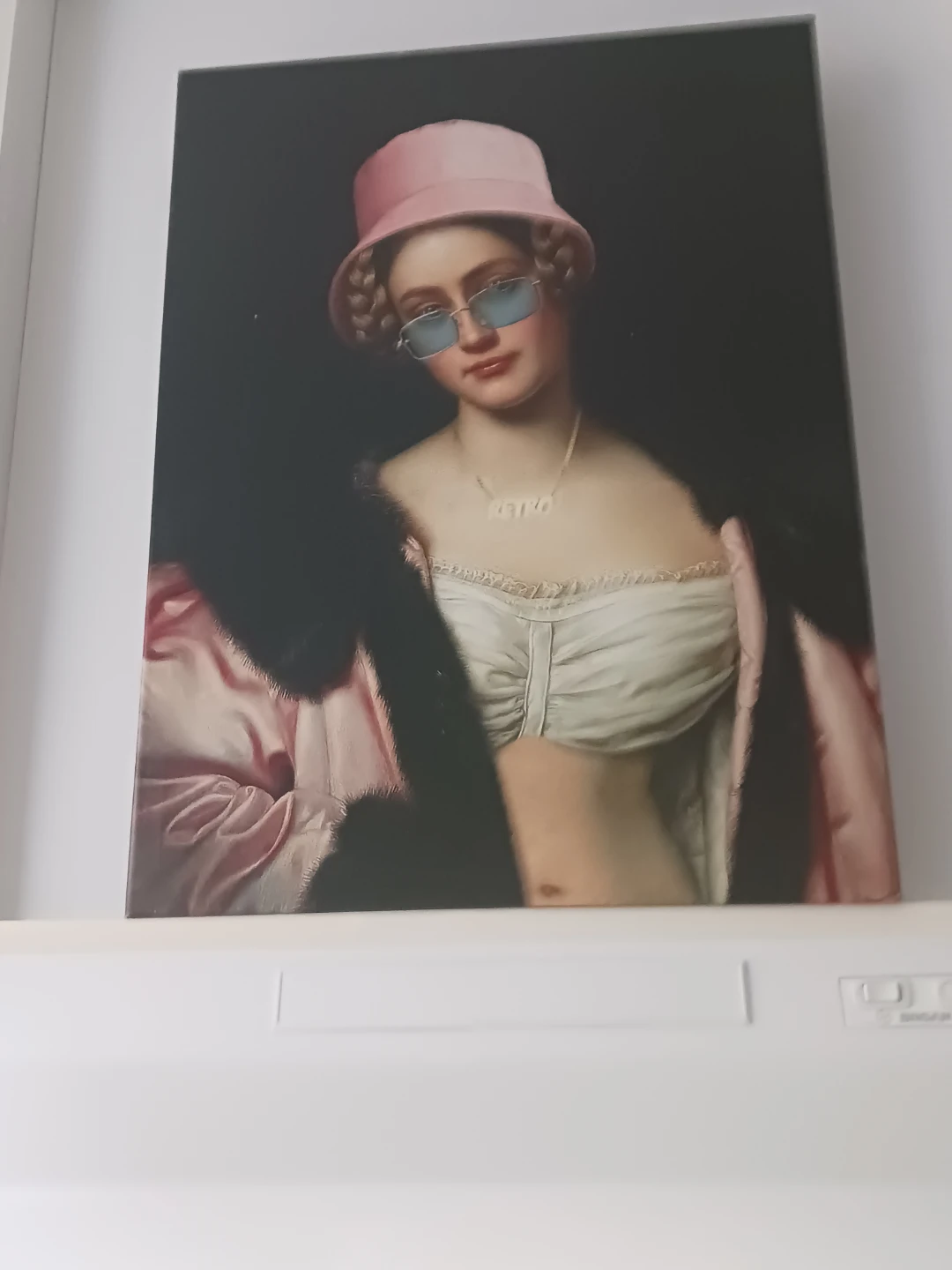 Art Print - Woman with Pink Hat and Sunglasses