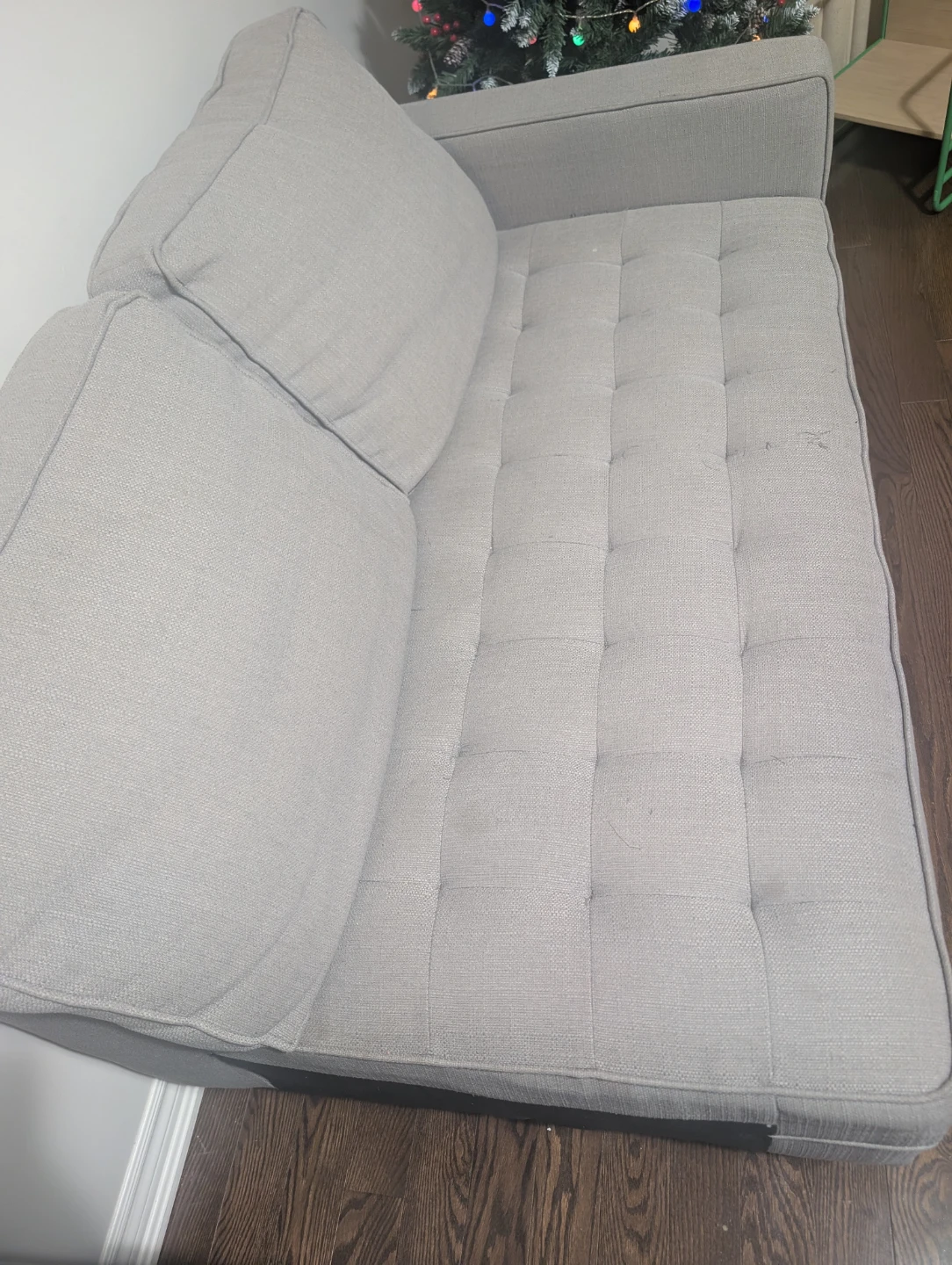Grey Fabric Loveseat Sectional Sofa