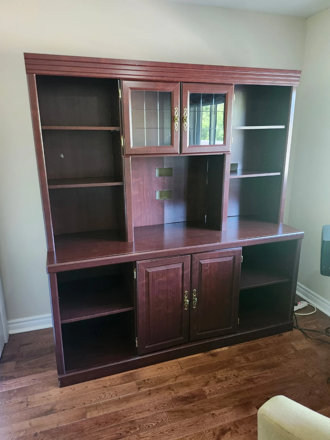 Dark Cherry China Cabinet with Glass Doors