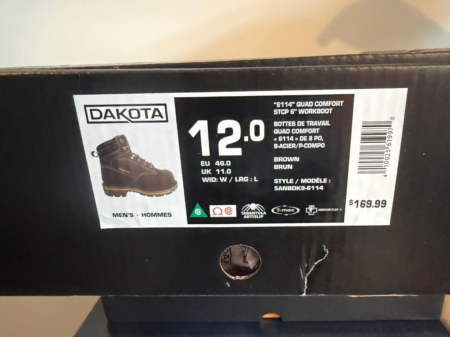 Dakota 6114 Quad Comfort 6" Work Boots - Size 12 - photo 2
