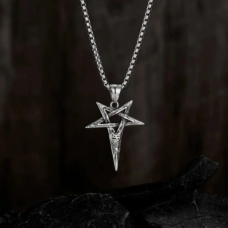Silver Tone Gothic Pendant Necklace - photo 2
